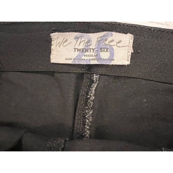 We The Free People Flare‎ Jean Size 26 Black Denim Bell Bottom Stretch Pull On - Picture 5 of 10
